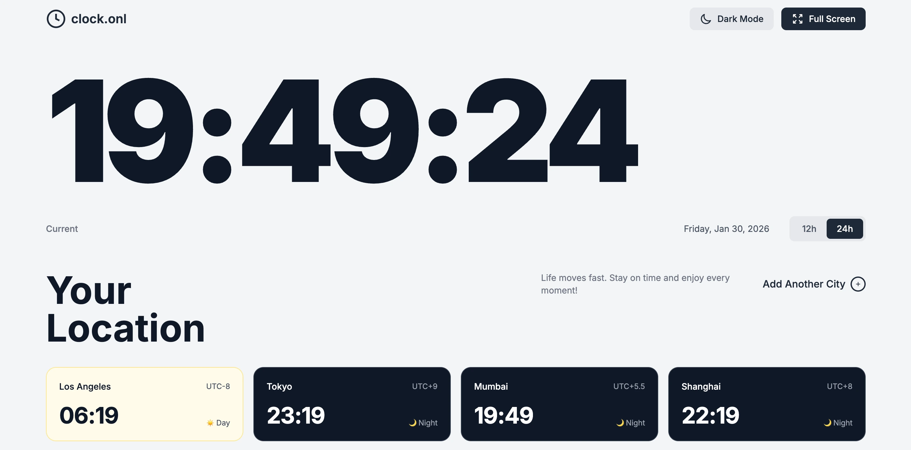 clock.onl World Clock Screenshot